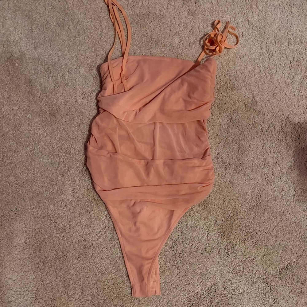 mesh tie strap bodysuit
